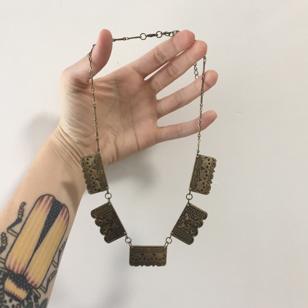 Mexican Dia De Los Muertos Banner Necklace